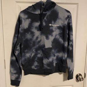 Grey Tie-dye Champion Hoodie Sweatshirt